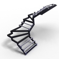 Каркас лестницы под обшивку с поворотными ступенями 180°